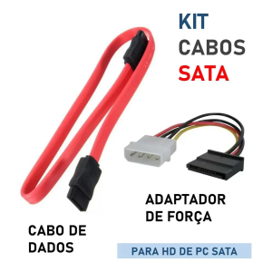 Kit Cabo Sata Dados Força Para Ssd Hd Gravador Dvd
